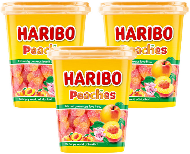 하리보 피치 컵 젤리, 175g, 3개