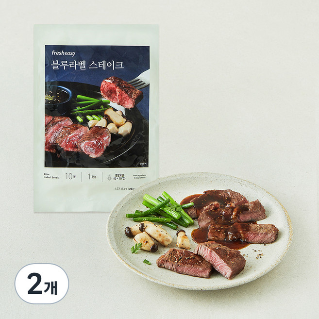 프레시지 블루라벨 스테이크 밀키트 1인분 (냉장), 263g, 2개