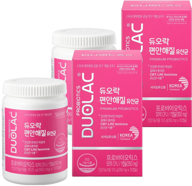 듀오락 편안해질 유산균 10.5g, 30정, 2개