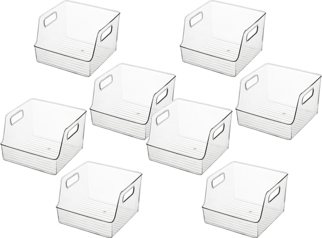 윈프라이스 팬트리 수납정리함, 투명, 8개