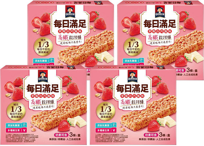 QUAKER 桂格 每日滿足穀物棒, 69g, 4盒