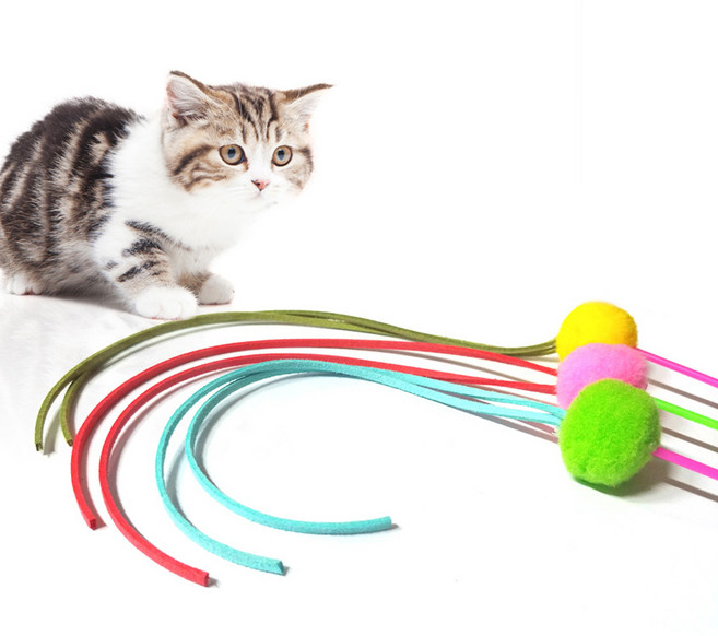 힐링타임 고양이 샤무드 폼폼스틱 막대 NH-0188, 랜덤 발송, 3개