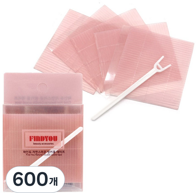 파인듀 자연스러운 쌍커풀 테이프, 600개, 핑크