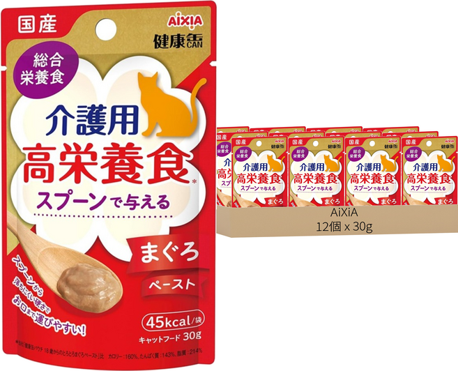 AiXiA 介護貓護理主食餐包2號, 30g, 12個, 鮪魚