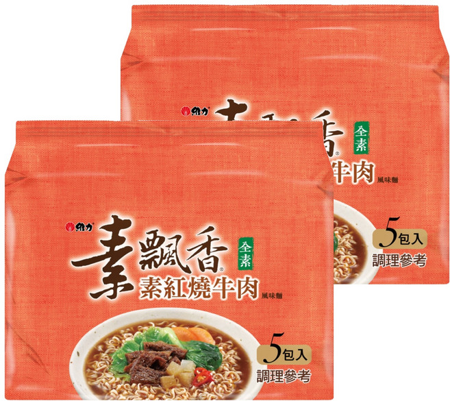 維力 素飄香 素紅燒牛肉風味麵 85g, 10包