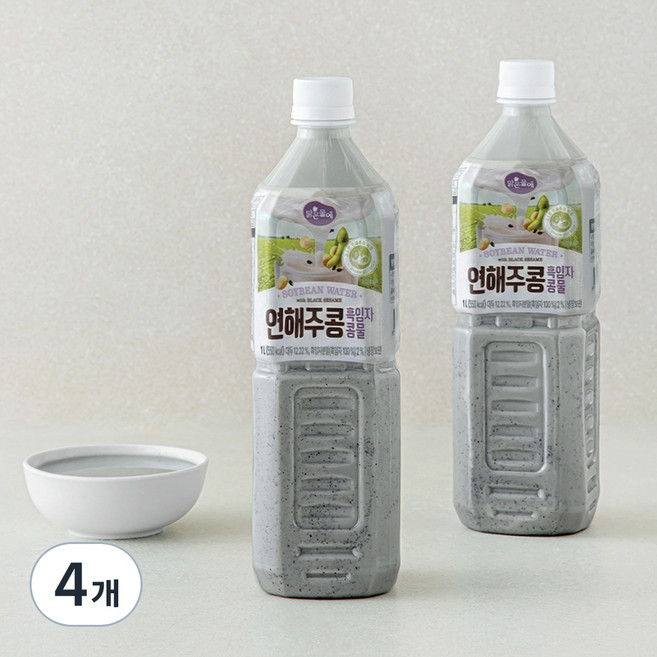 맑은물에 연해주콩 흑임자 콩물, 1L, 4개