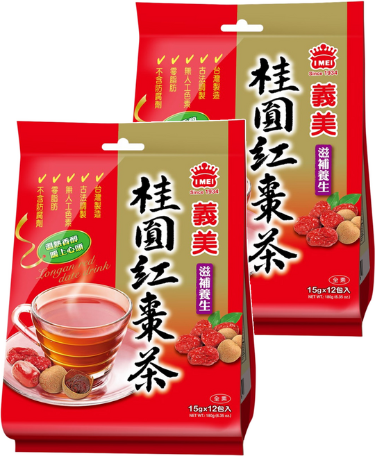 義美 桂圓紅棗茶, 15g, 12包, 2袋