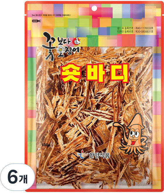 한양식품 주식회사 꽃보다오징어 숏바디, 130g, 6개