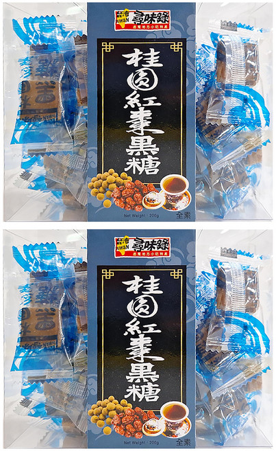 台灣尋味錄 桂圓紅棗黑糖, 10g, 20顆, 2盒