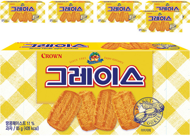 크라운 그레이스 과자쿠키, 85g, 6개