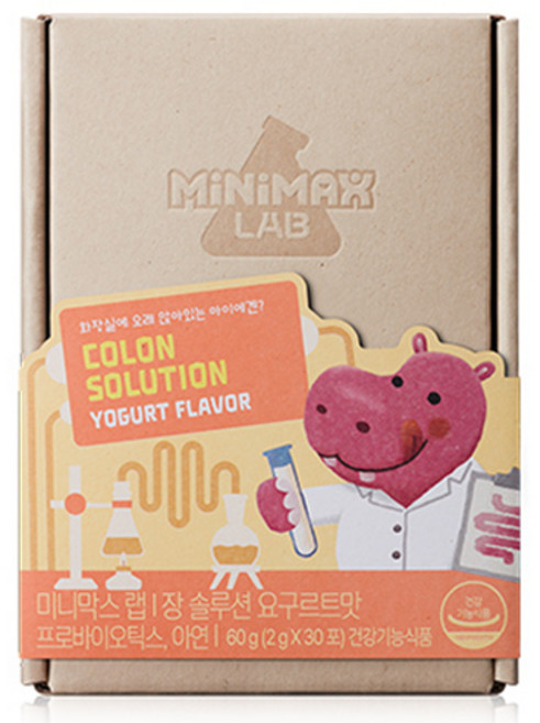 미니막스 랩 장솔루션 유산균 요구르트맛 30p, 60g, 1개