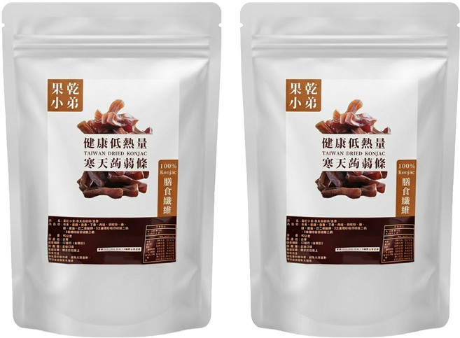 果乾小弟 寒天蒟蒻條 Q彈咀嚼力 增加飽足感 膳食纖維 高纖 全素可用 喝茶 喝酒必備 低熱量, 90g, 2包