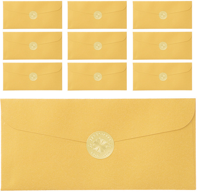 탐사 용돈봉투 10p + 스티커 세트, 골드(봉투), 골드(스티커), 1세트