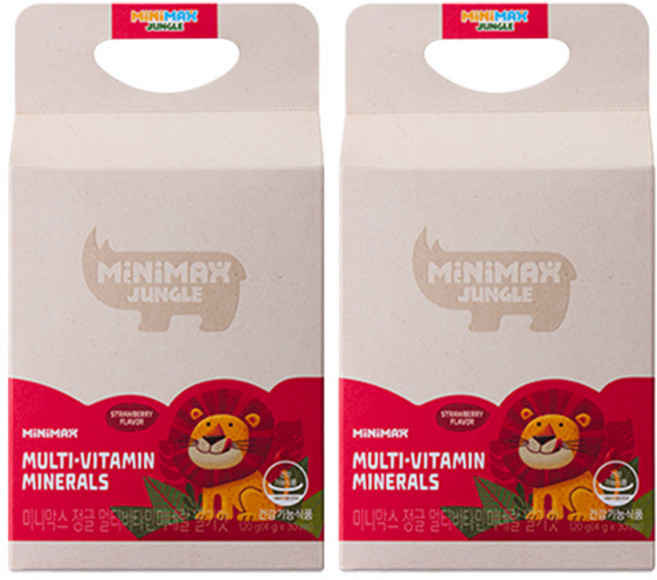 MiNiMAX 綜合維他命礦物質軟糖 草莓口味, 30顆, 2盒