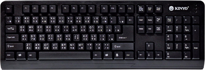 Kinyo 標準 Wired 鍵盤 104 Keys Membrane 黑色 KB-18B