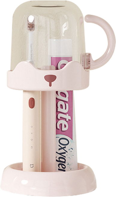 더자카 수염 다용도 스탠드 양치세트, 핑크, 1세트