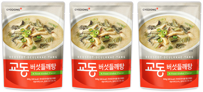 교동식품 우거지 버섯들깨탕, 500g, 3개