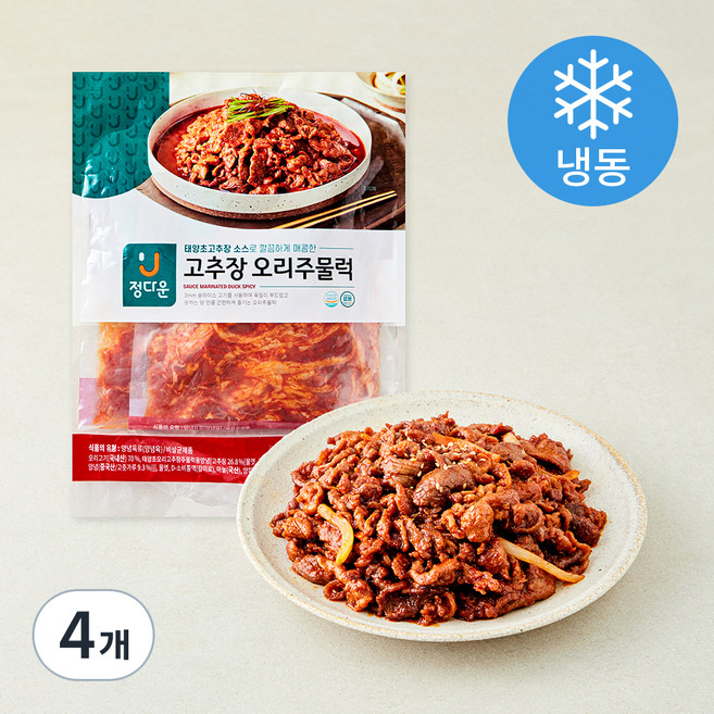 정다운 고추장 오리주물럭 3개입 (냉동), 600g, 4개