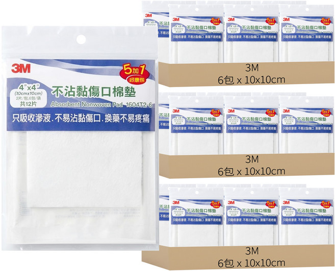 3M 不沾黏傷口棉墊, 2片, 18包