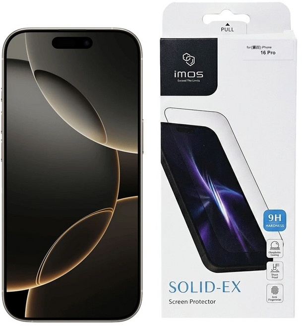 imos SOLID-EX 2.5D點膠 螢幕保護貼 iPhone 16 Pro 9H Anti-Fingerprint 0.33mm 霧面