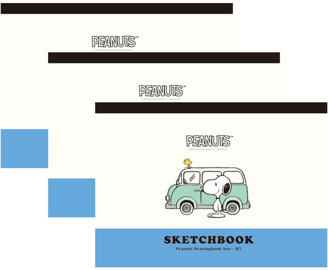 에이치엠플러스 피너츠 스누피 뜯어쓰는 스케치북 3p, B5, 50매, 1세트