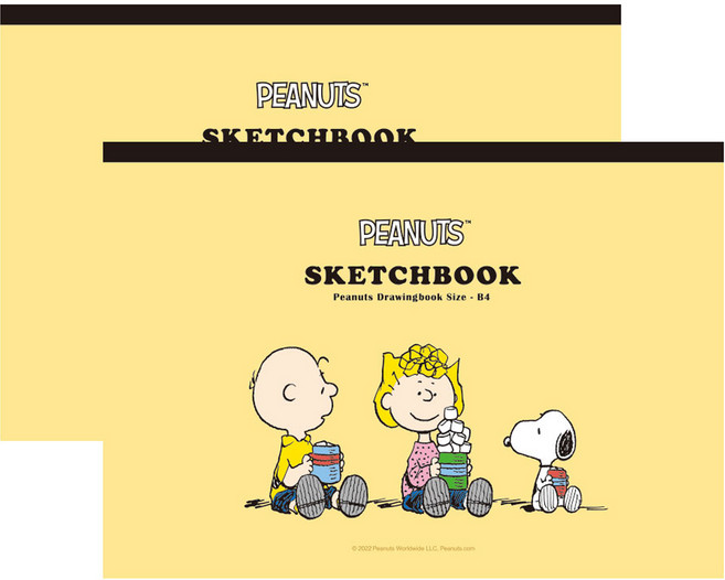 에이치엠플러스 피너츠 스누피 뜯어쓰는 스케치북, B4, 50매, 2개