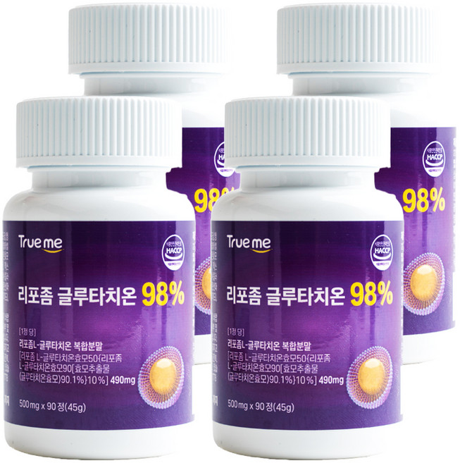 TRUEME 리포좀 글루타치온 98%, 4개, 90정