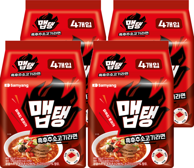 맵탱 흑후추소고기라면 110g, 16개