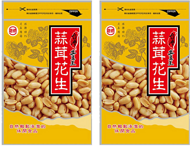 台灣土豆王 蒜茸花生 蒜味濃郁 超大顆, 130g, 2包