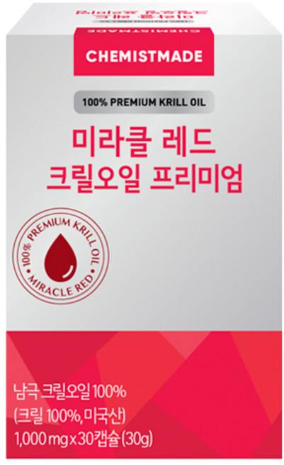 미라클 레드 크릴오일 프리미엄 30g, 30정, 1개