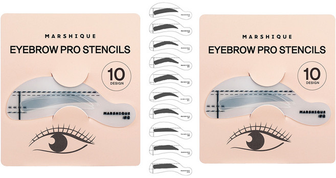 마르시끄 아이브로우 프로 눈썹그리기 가이드 틀 10종, 혼합 색상, 2개