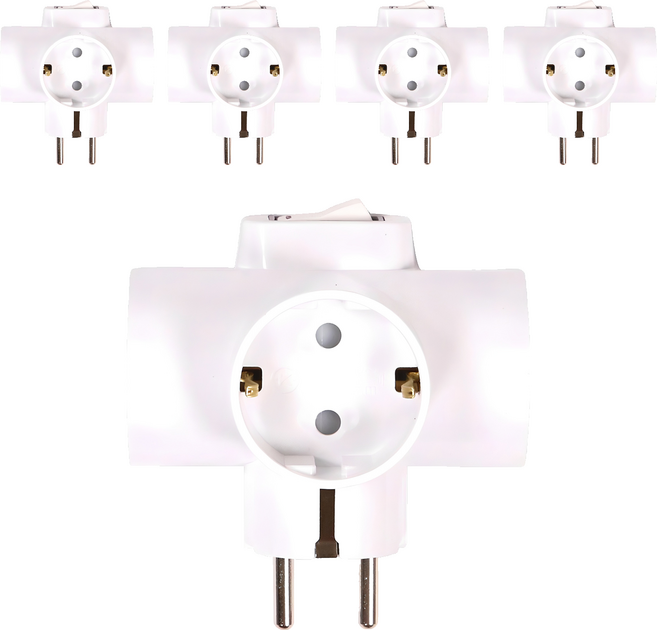 써보니 스위치 T자형 멀티탭 16A 3구 T-2110, 화이트, 5개