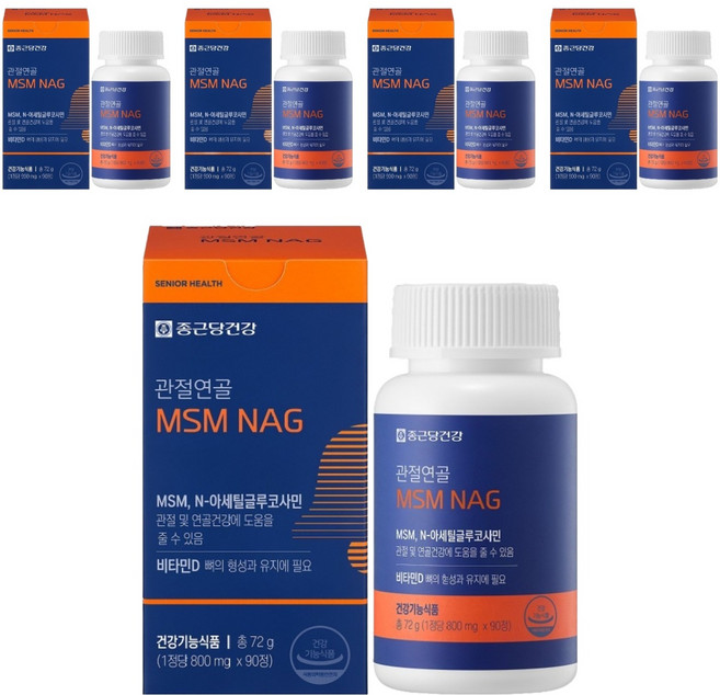 종근당건강 관절연골 MSM NAG 72g, 90정, 5개