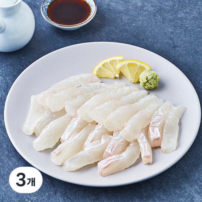 굿모닝씨푸드 광어회 (냉장), 3개, 150g