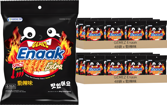 GEMEZ Enaak 韓式小雞麵 勁辣味, 84g, 96袋