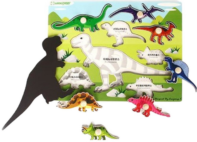 우드피아 손잡이퍼즐 공룡, 1세트