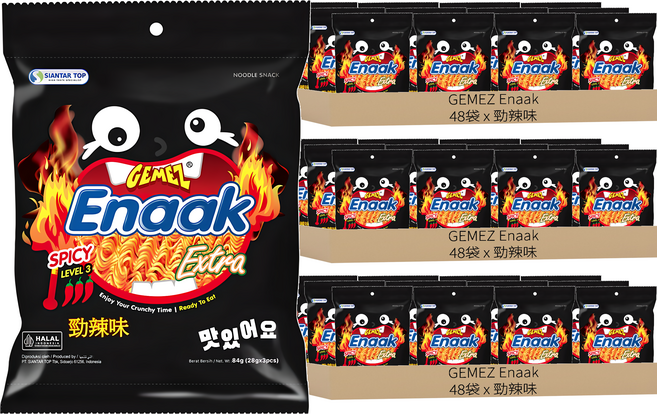 GEMEZ Enaak 韓式小雞麵 勁辣味, 84g, 144袋
