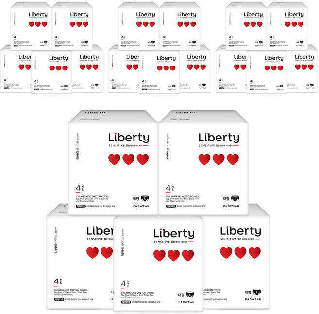 리버티오가네이처 센시티브 입는 오버나이트 대형, 팬티형, 4개입, 20개