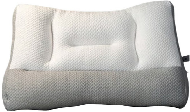 眠棉屋護頸助眠枕 白灰色 60 x 40cm 人體工學設計 舒緩肩頸壓力, 1個