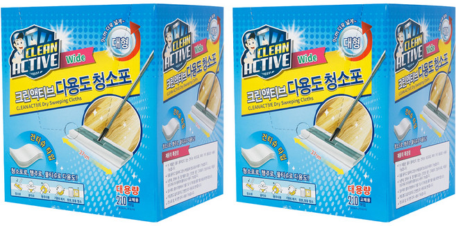 크린액티브 다용도 청소포 210매, 2개