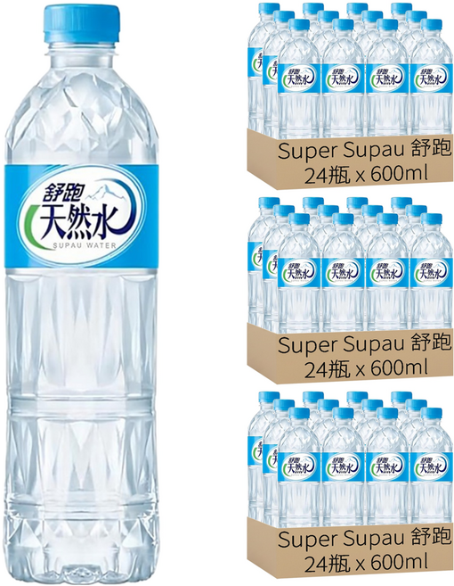 Super Supau 舒跑 天然水, 600ml, 72瓶
