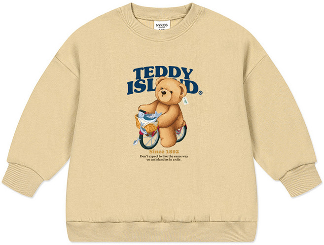 뉴욕꼬맹이 아동용 테디아일랜드 오버핏 맨투맨 T155