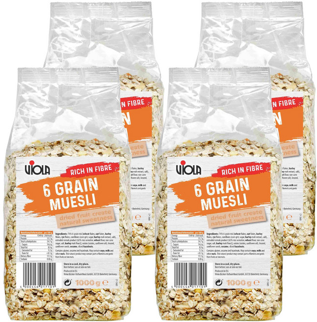 VIOLA 綜合穀粒殼片 6 Grain Muesli, 1kg, 4包