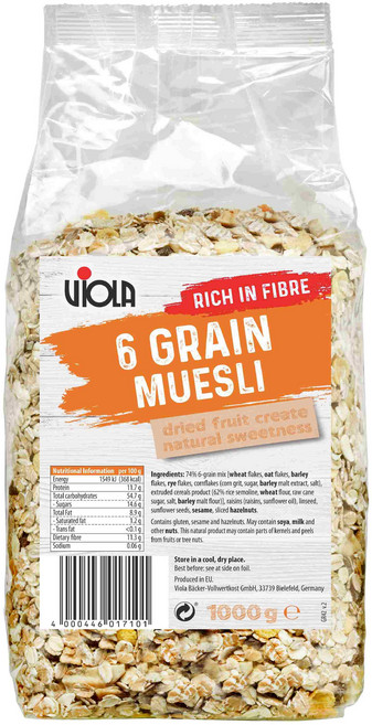 VIOLA 綜合穀粒殼片 6 Grain Muesli, 1kg, 1包