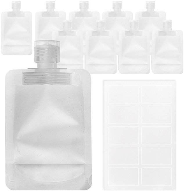 코멧 깔끔한 여행용 소분 파우치 100ml, 화이트, 10개