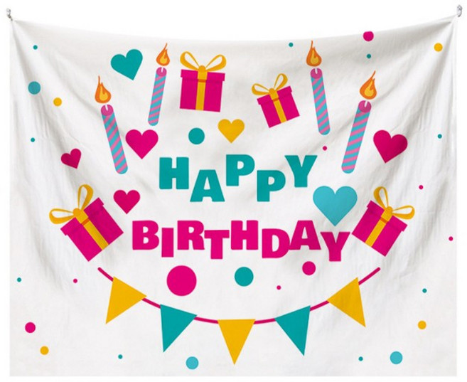 薄款生日掛布, 愛心禮物 多色