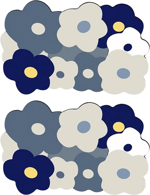 軟式珪藻土踏墊, 小花藍, 2個