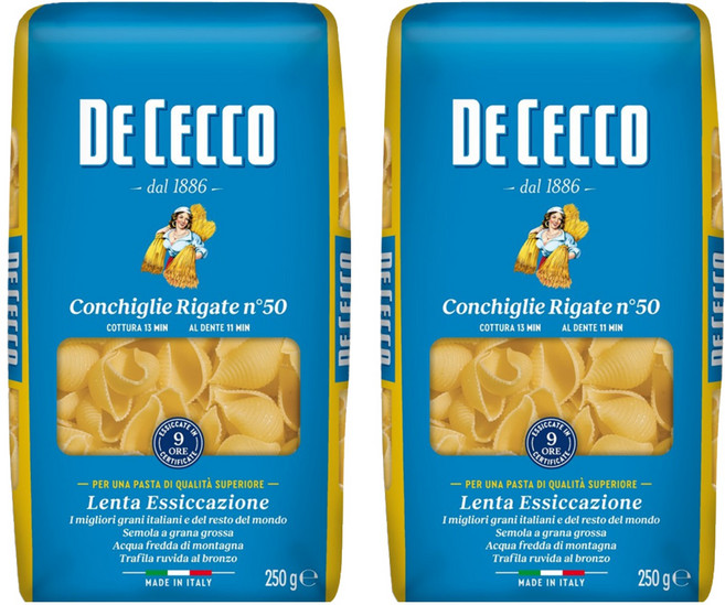 DE CECCO 得科 義大利麵 貝殼麵 N.50, 250g, 2包