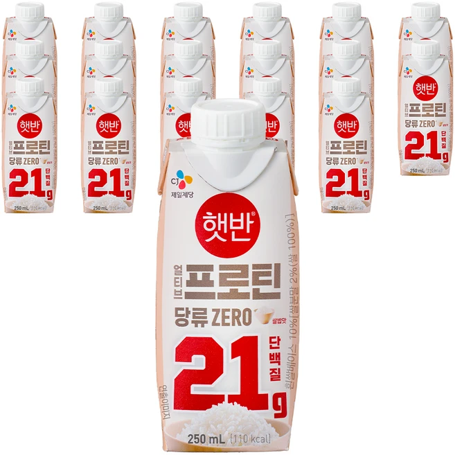 얼티브 cj제일제당 프로틴 햇반쌀밥맛, 250ml, 18개 - 쿠팡