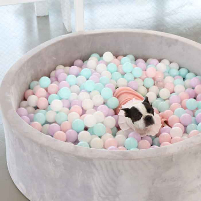 레드퍼피 마시멜로 볼풀장 중형 + 공 400p 세트, 퓨터그레이, 1세트